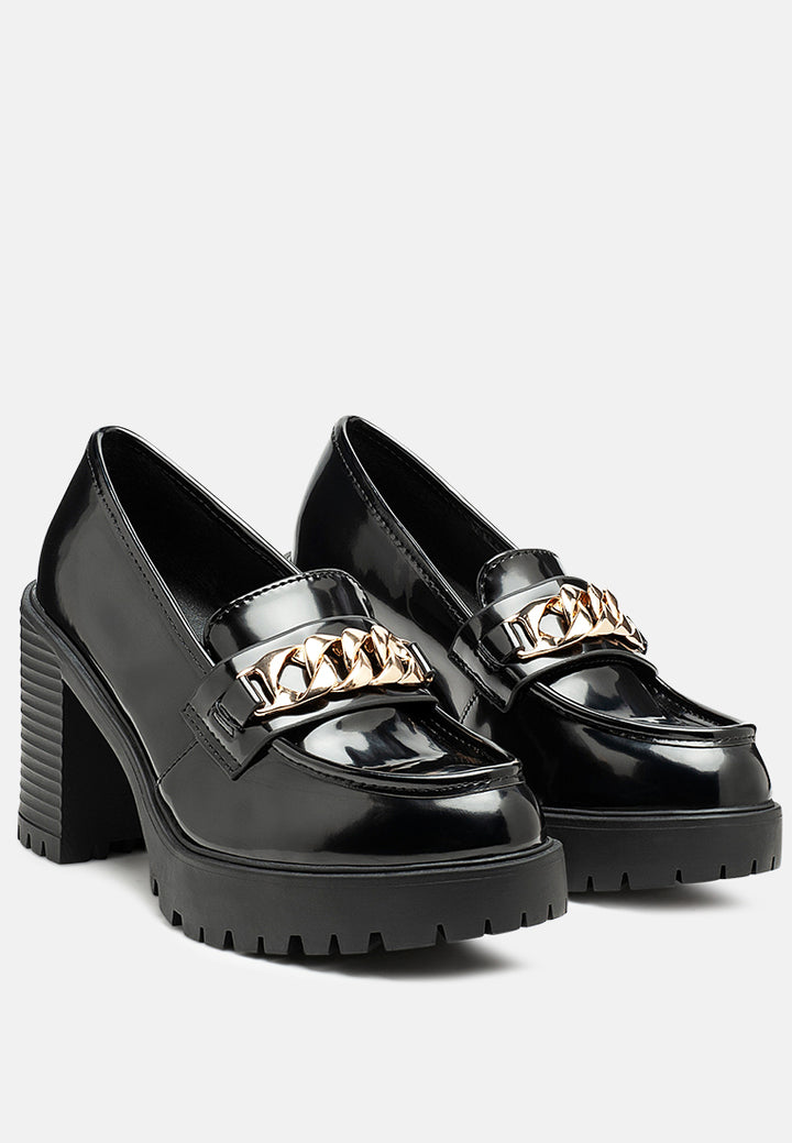 sachs block Heeled chunky loafers#color_black