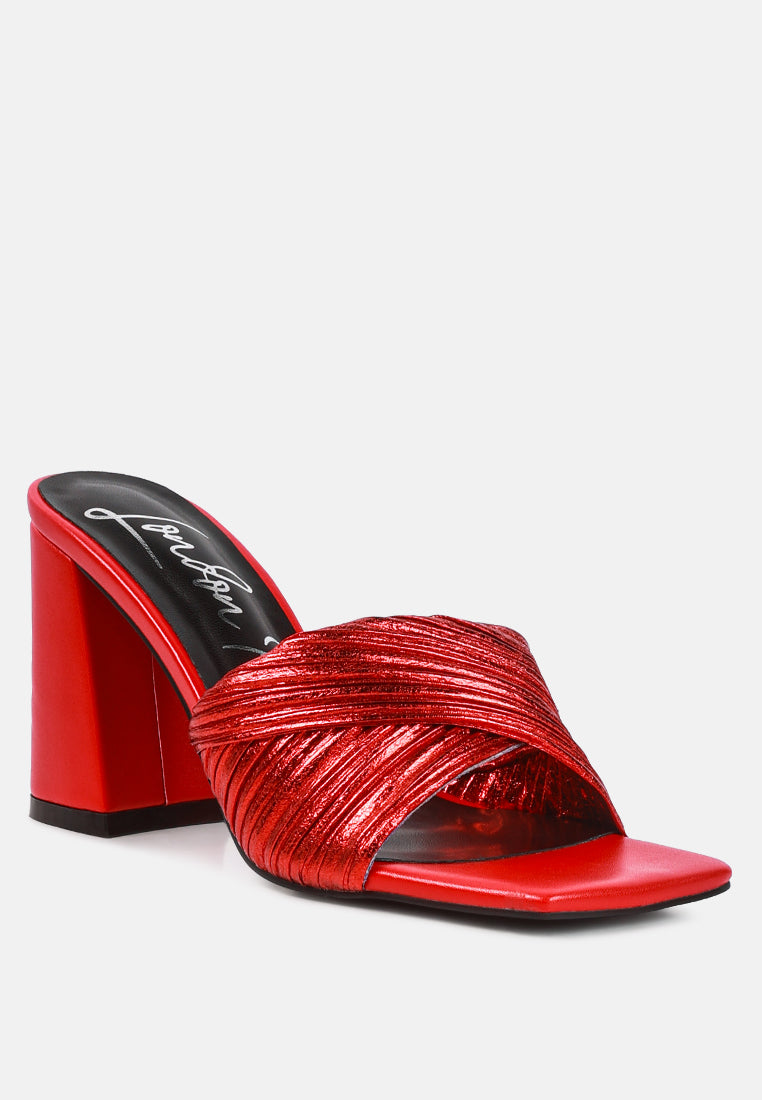 salty you crinkled high heeled block sandals#color_red