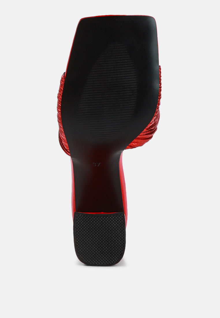 salty you crinkled high heeled block sandals#color_red