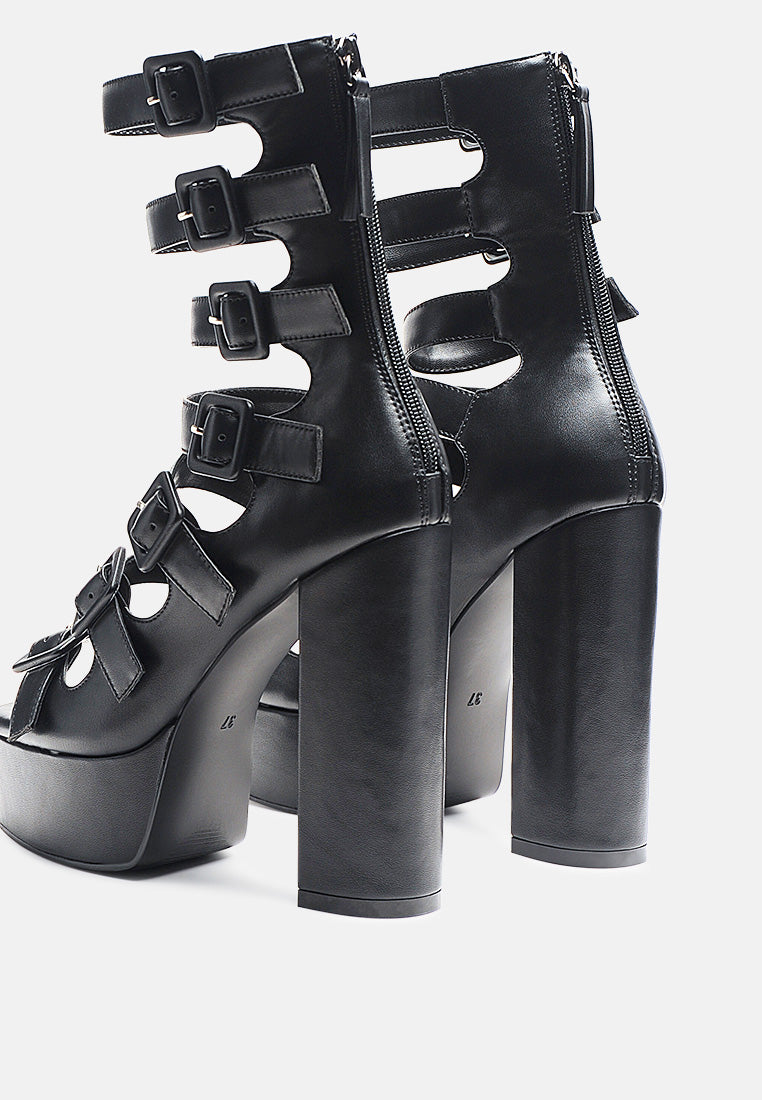 sarouchi caged high heel buckled sandals#color_black