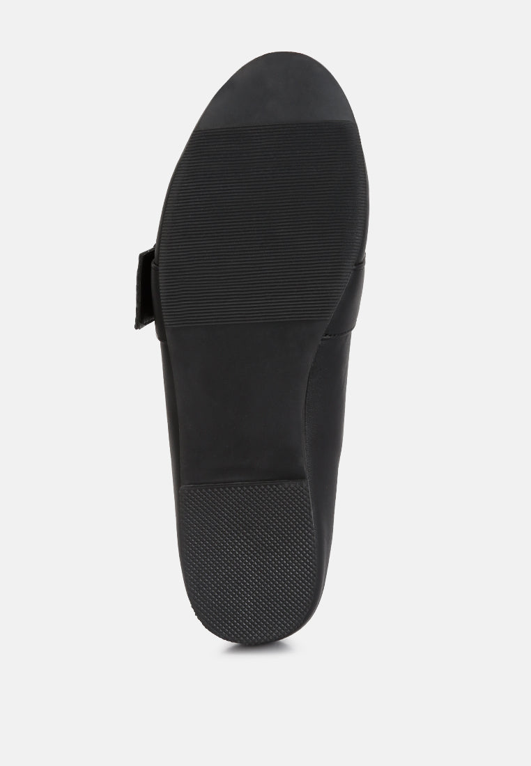 saskia pin buckle detail loafers#color_black