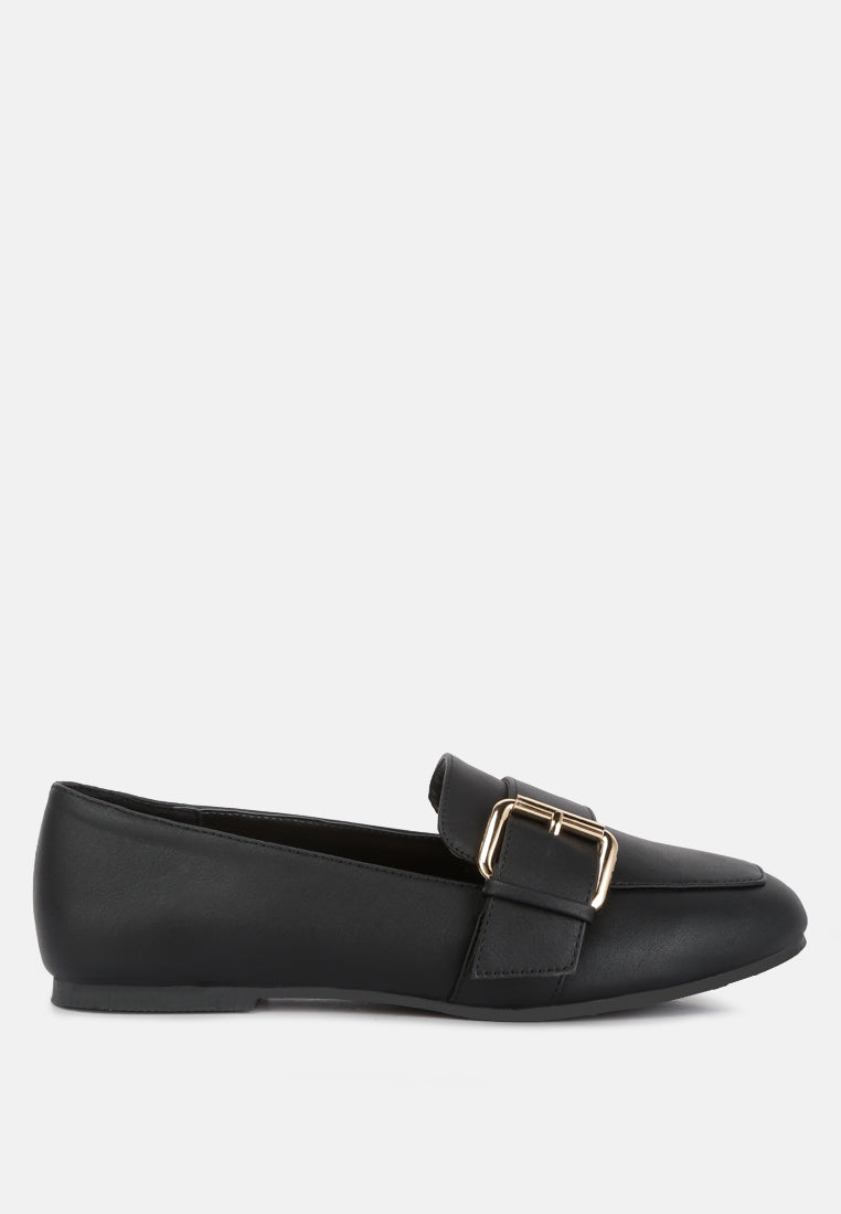 pin buckle detail loafers#color_black