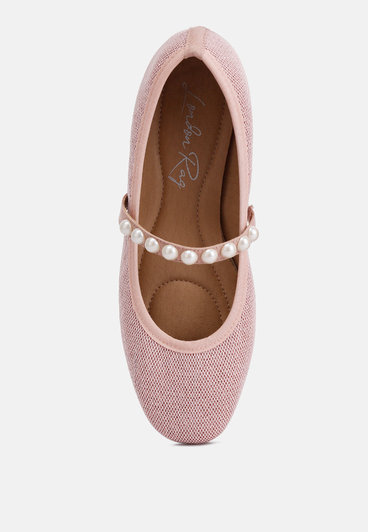 sassie pearl embellished ballerina flats#color_pink