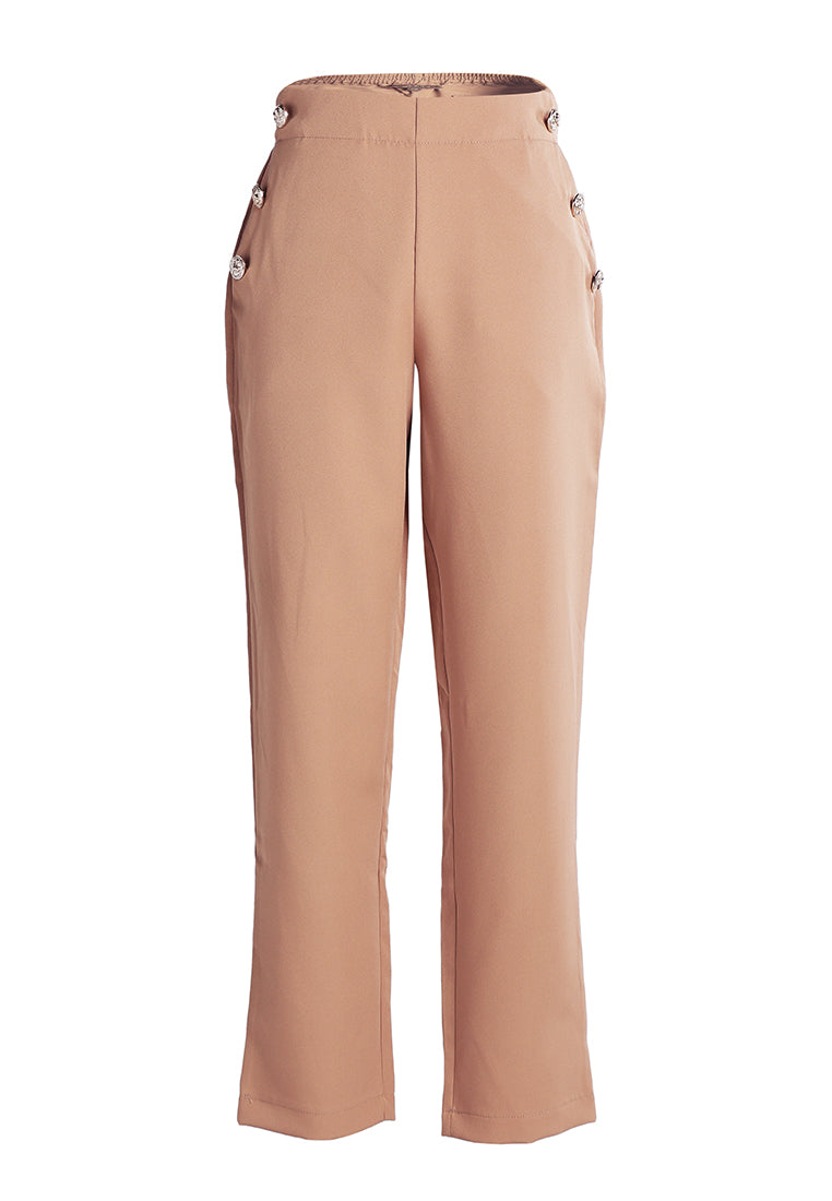 semi casual straight pants by ruw#color_camel