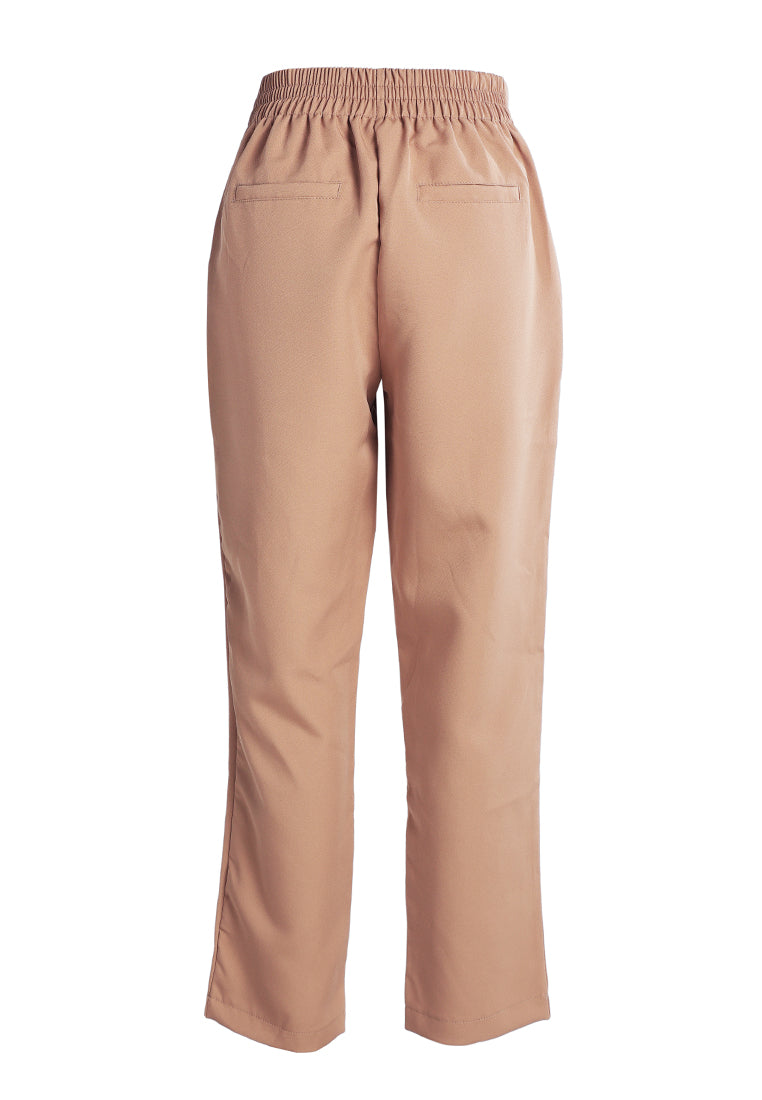 semi casual straight pants by ruw#color_camel