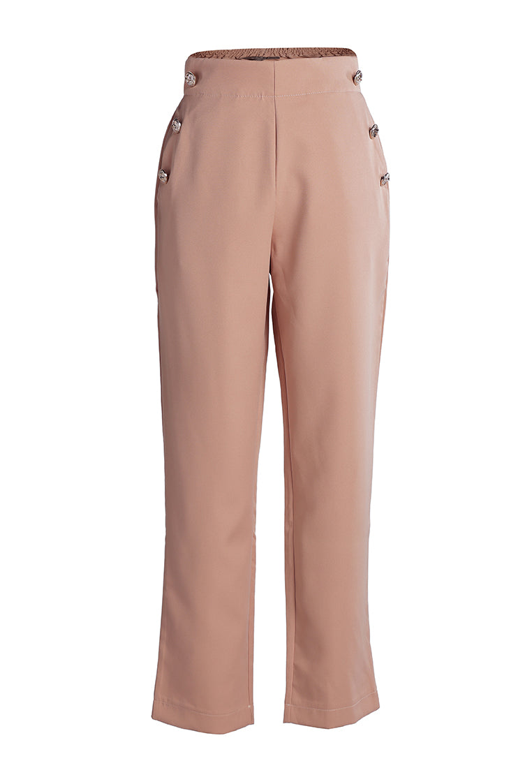 semi casual straight pants by ruw#color_peach