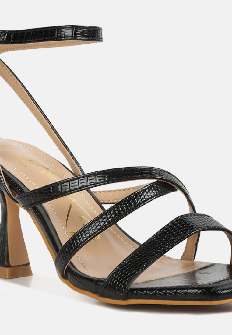 serling croc spool heel sandals#color_black