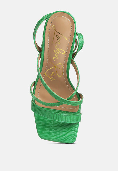 serling croc spool heel sandals#color_green