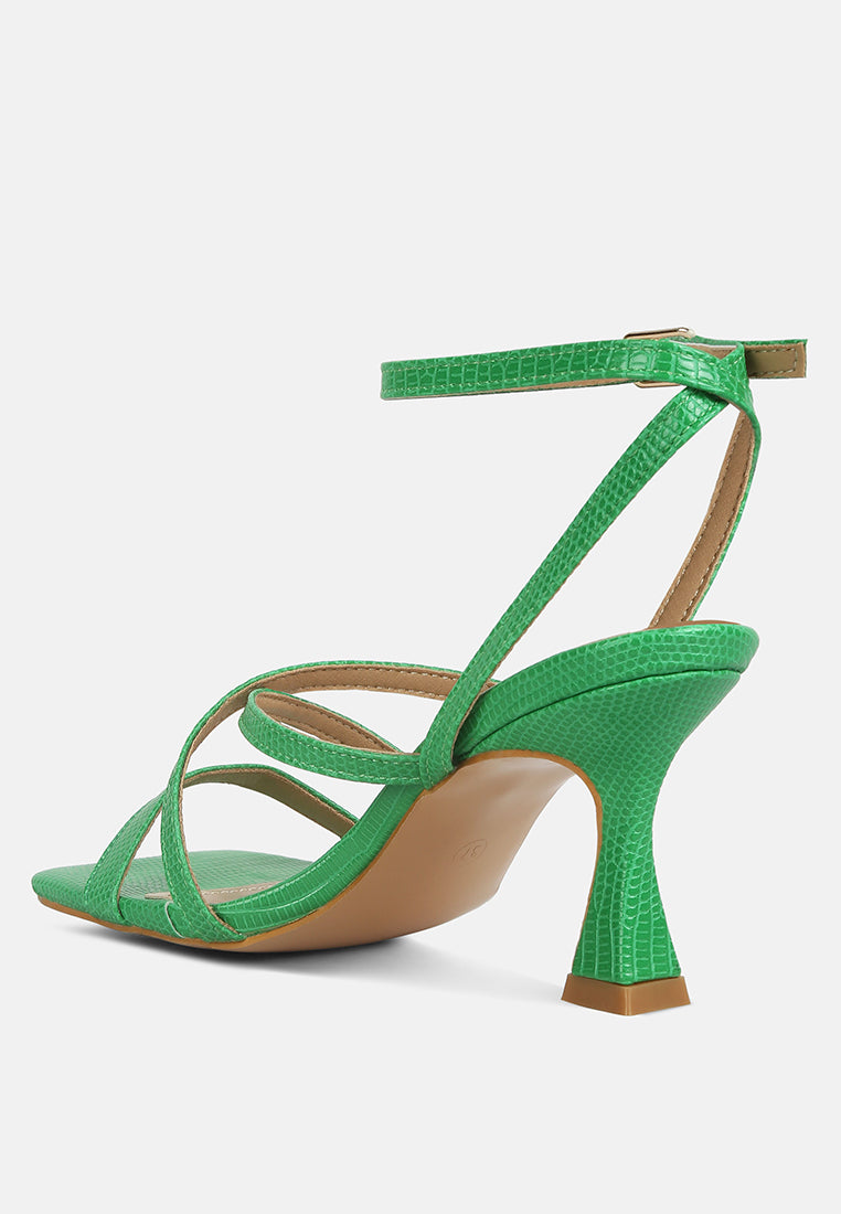 serling croc spool heel sandals#color_green
