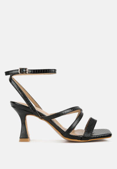 serling croc spool heel sandals#color_black