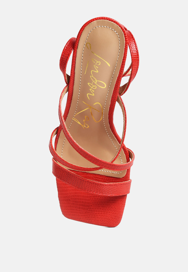 serling croc spool heel sandals#color_red