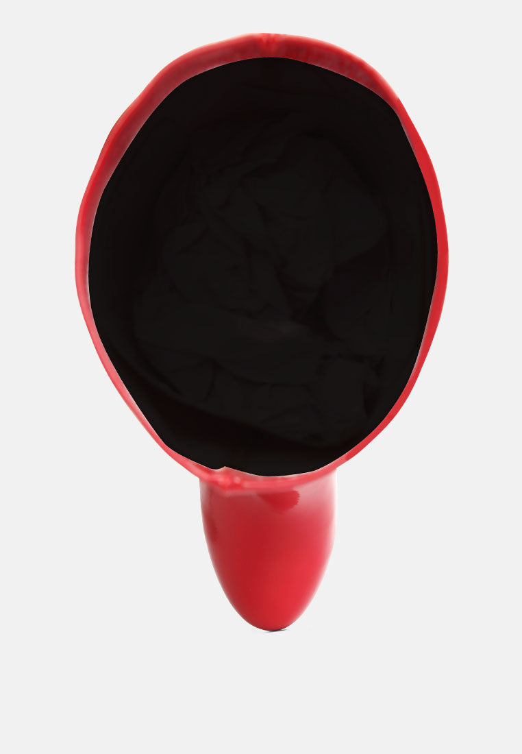 shawtie high heel stretch patent calf boots#color_red