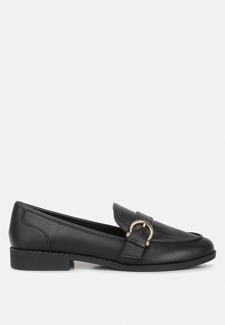 sheboss buckle detail loafers#color_black