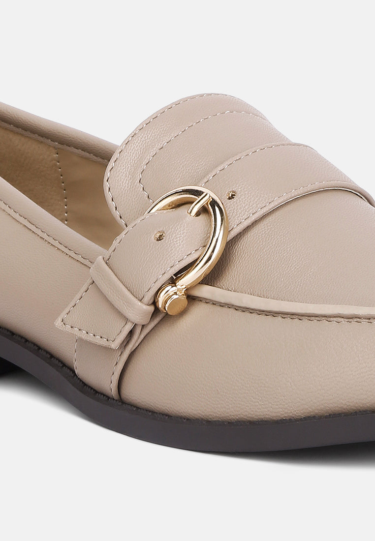 sheboss buckle detail loafers#color_taupe