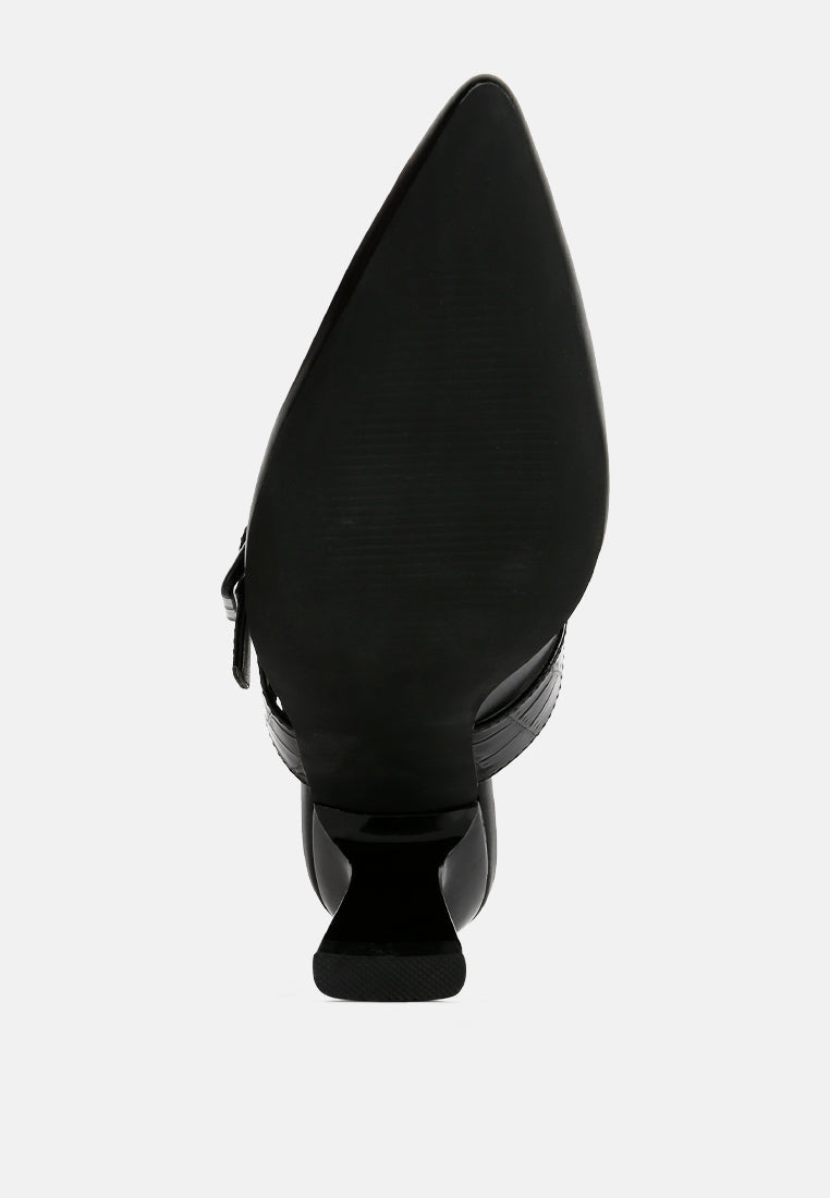 shein star slim block heel mules dengan mode#color_black