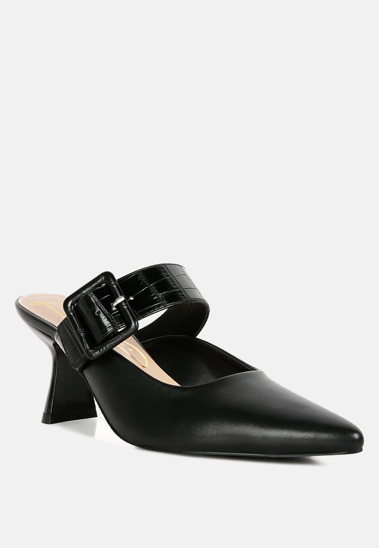 london rag women's slim block heel mules by motes#color_black