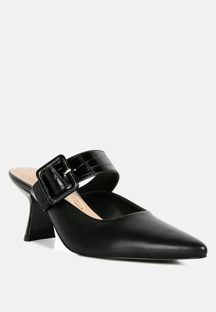 london rag women's slim block heel mules by motes#color_black