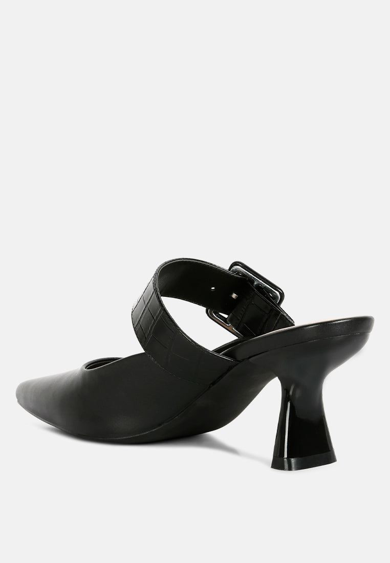 shein star slim block heel mules#color_black