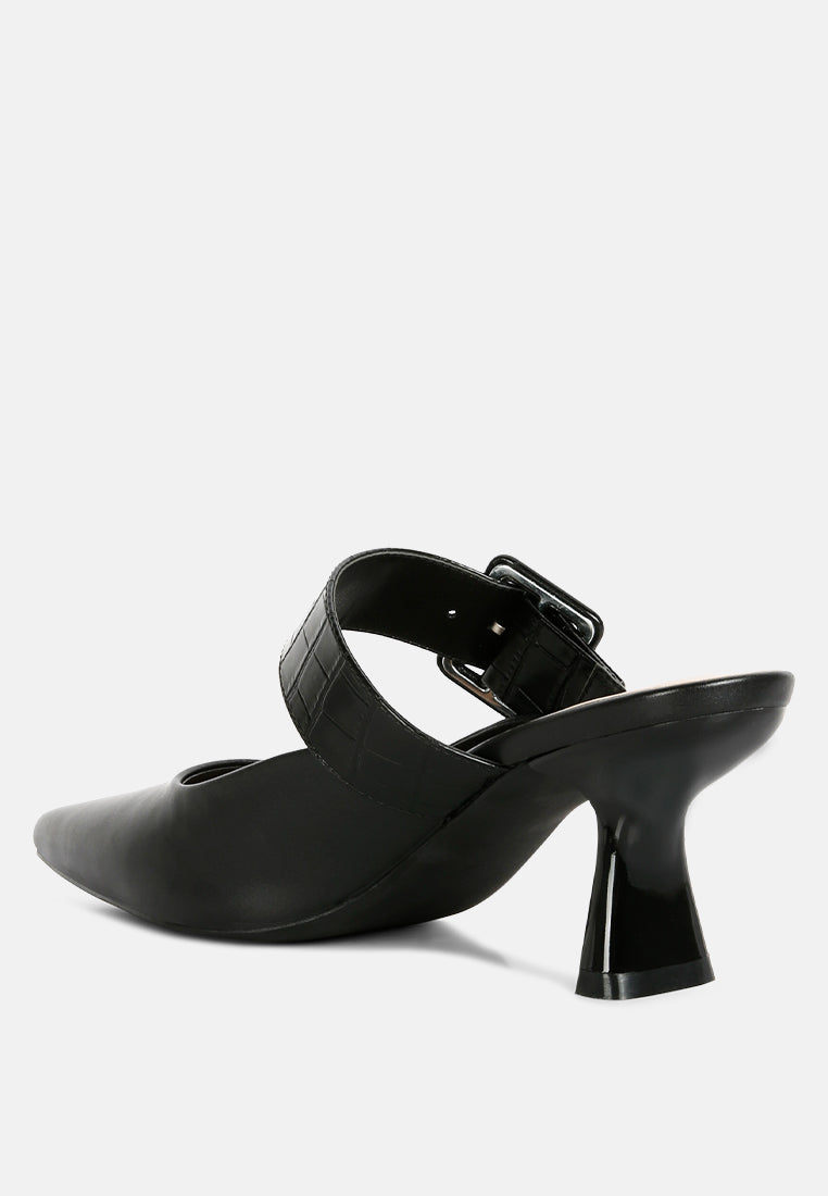 london rag women's slim block heel mules by motes#color_black