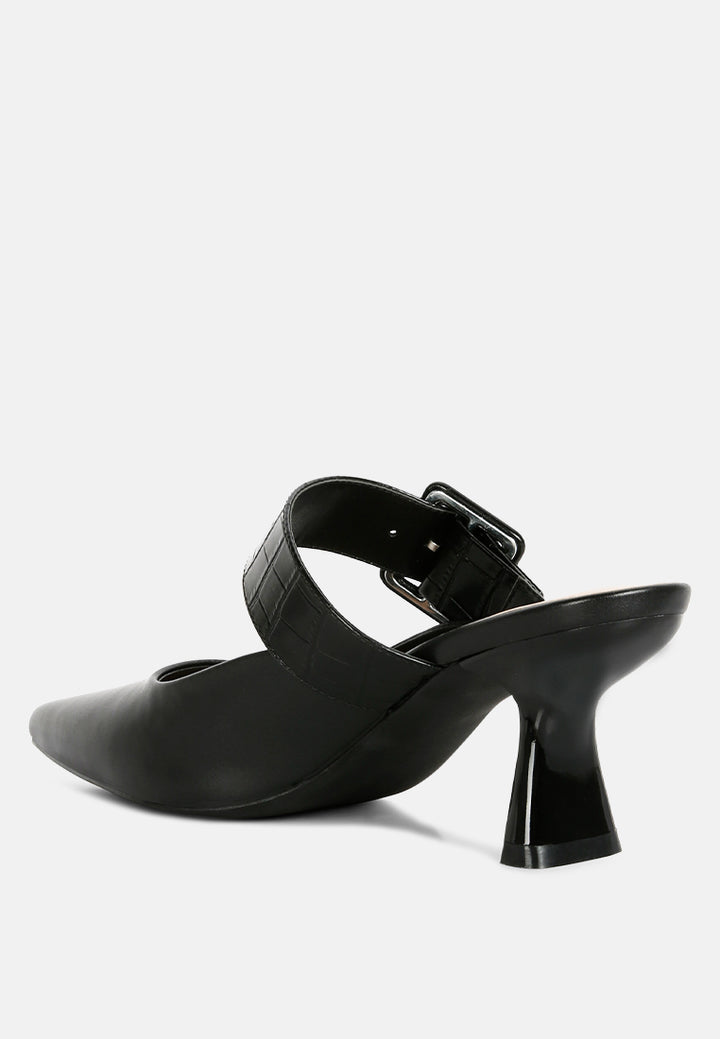 london rag women's slim block heel mules by motes#color_black