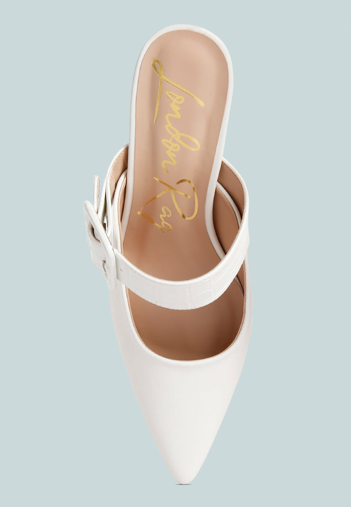 shein star slim block heel mules#color_white