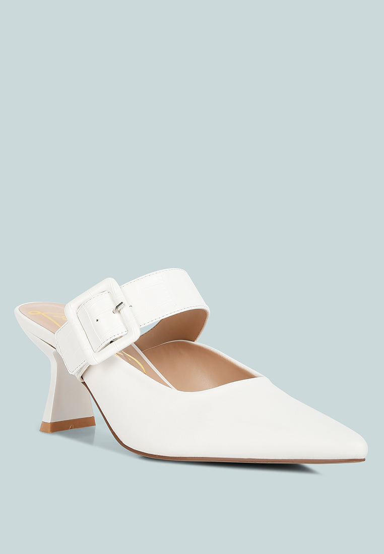 shein star slim block heel mules#color_white