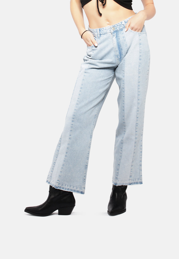 side stripe wide leg jeans#color_light-blue