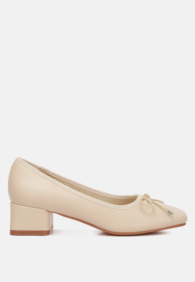 sienna low block heel ballerinas by rag#color_beige