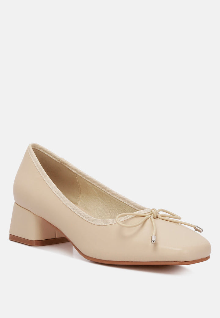 sienna low block heel ballerinas by rag#color_beige