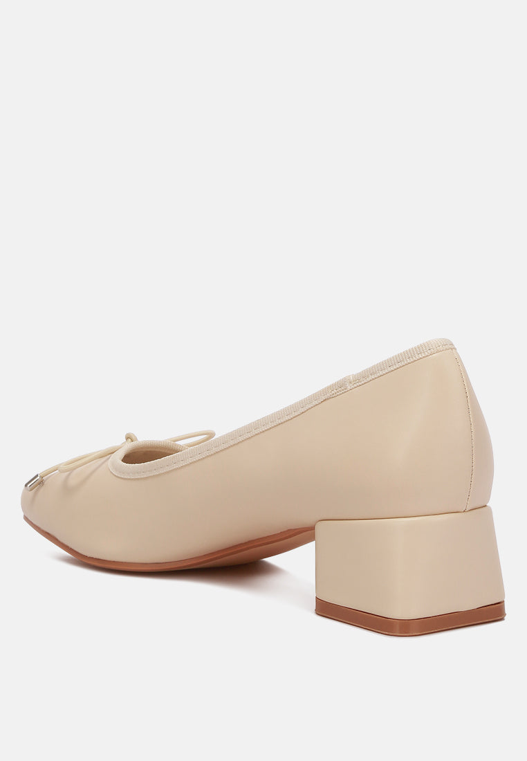 sienna low block heel ballerinas by rag#color_beige