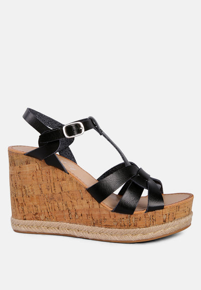 sierra t-strap high wedge sandals#color_black