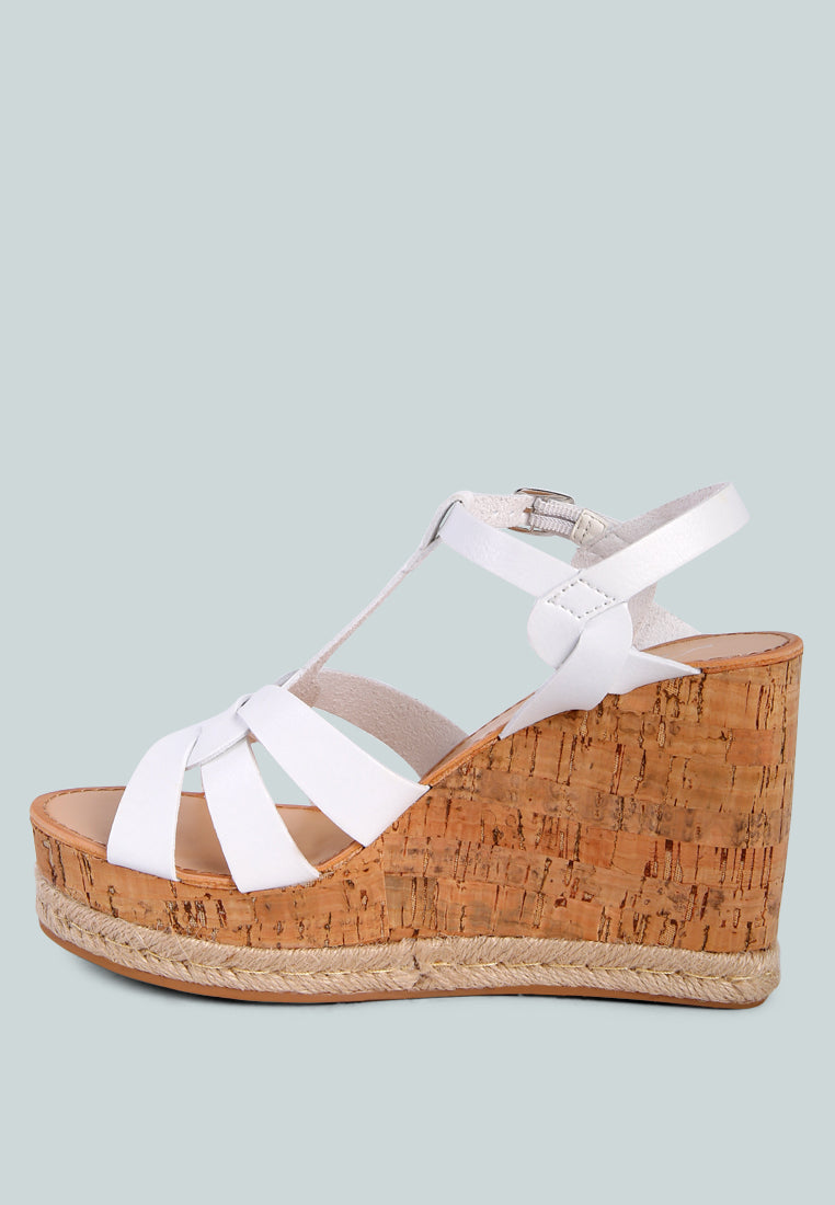 sierra t-strap high wedge sandals#color_white