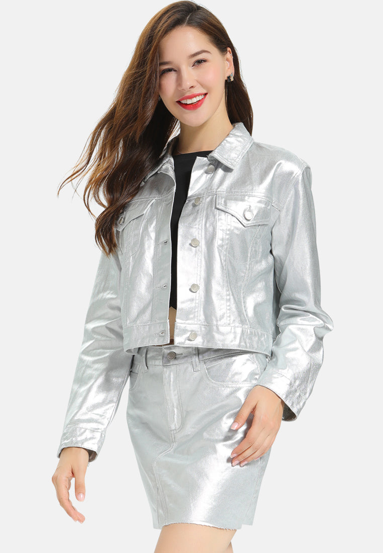 silver metallic mini skirt#color_silver