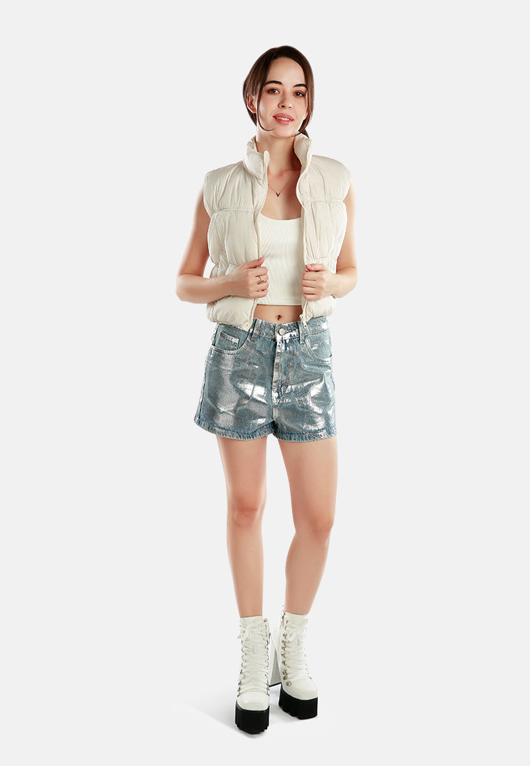 sleeveless puffer jacket#color_off-white