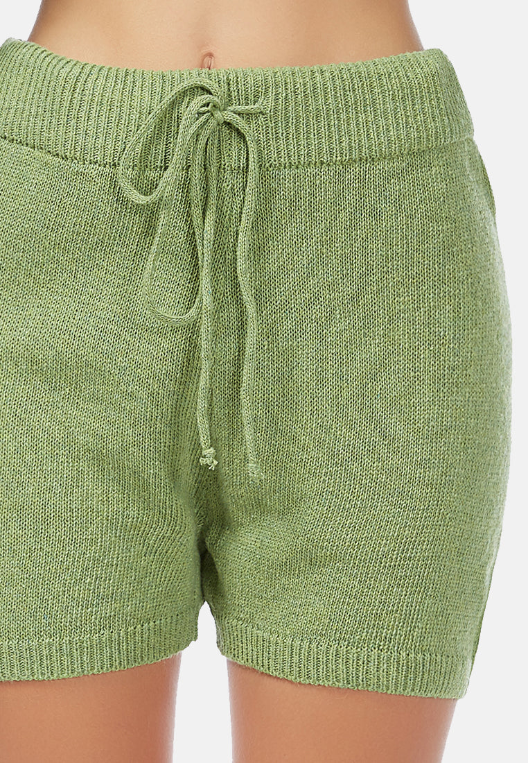 slip-into knitted shorts#color_green