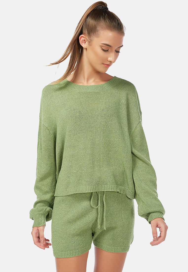 slip-into knitted shorts#color_green
