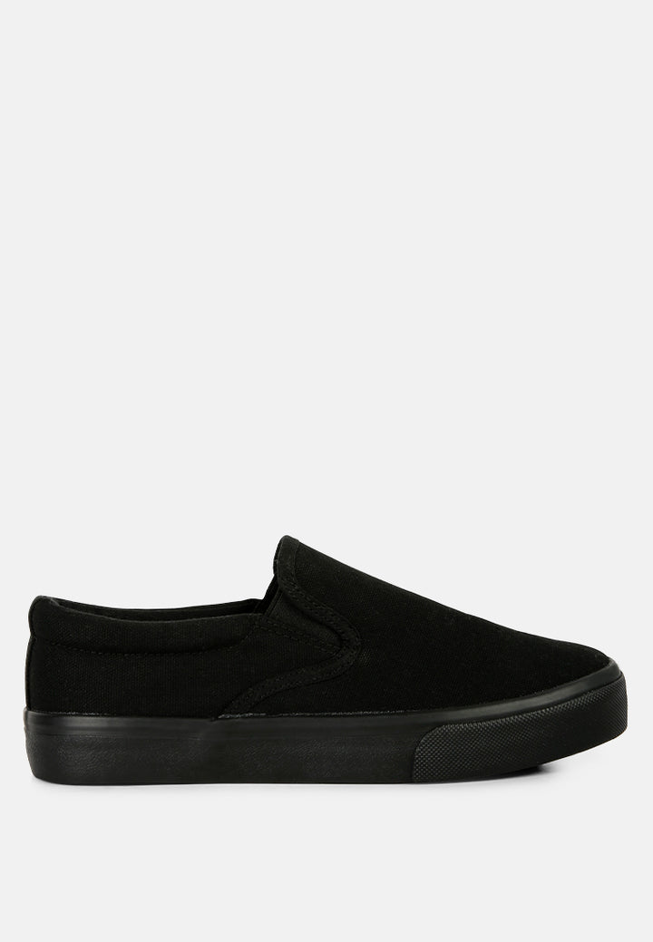 slip on canvas sneakers#color_black