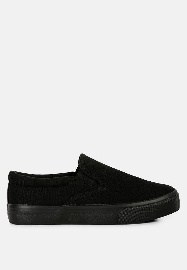 slip on canvas sneakers by rag#color_black