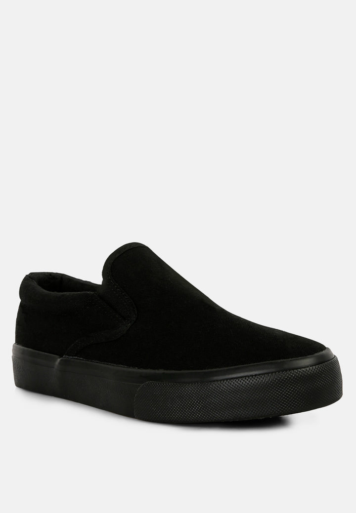 slip on canvas sneakers#color_black