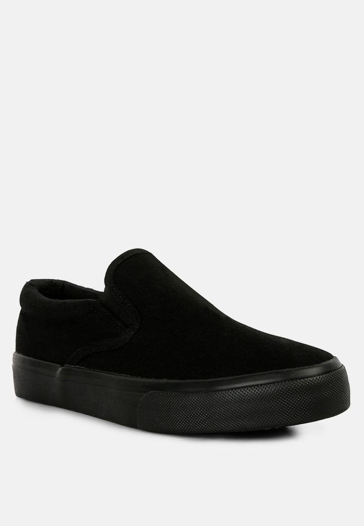 slip on canvas sneakers by rag#color_black