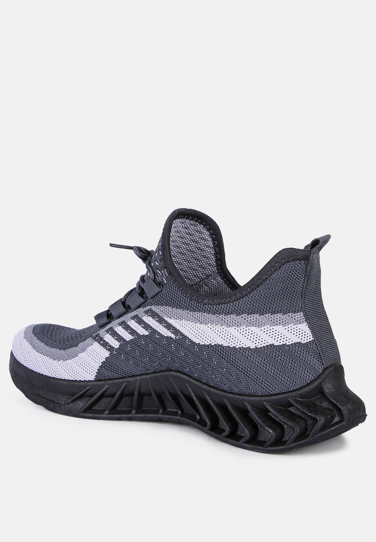 slip on knitted running trainers#color_grey
