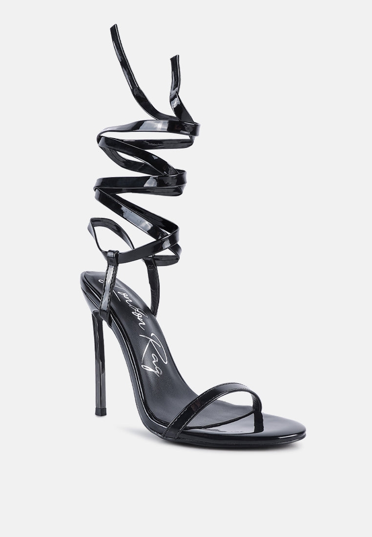 smacker lace up stiletto sandals#color_black