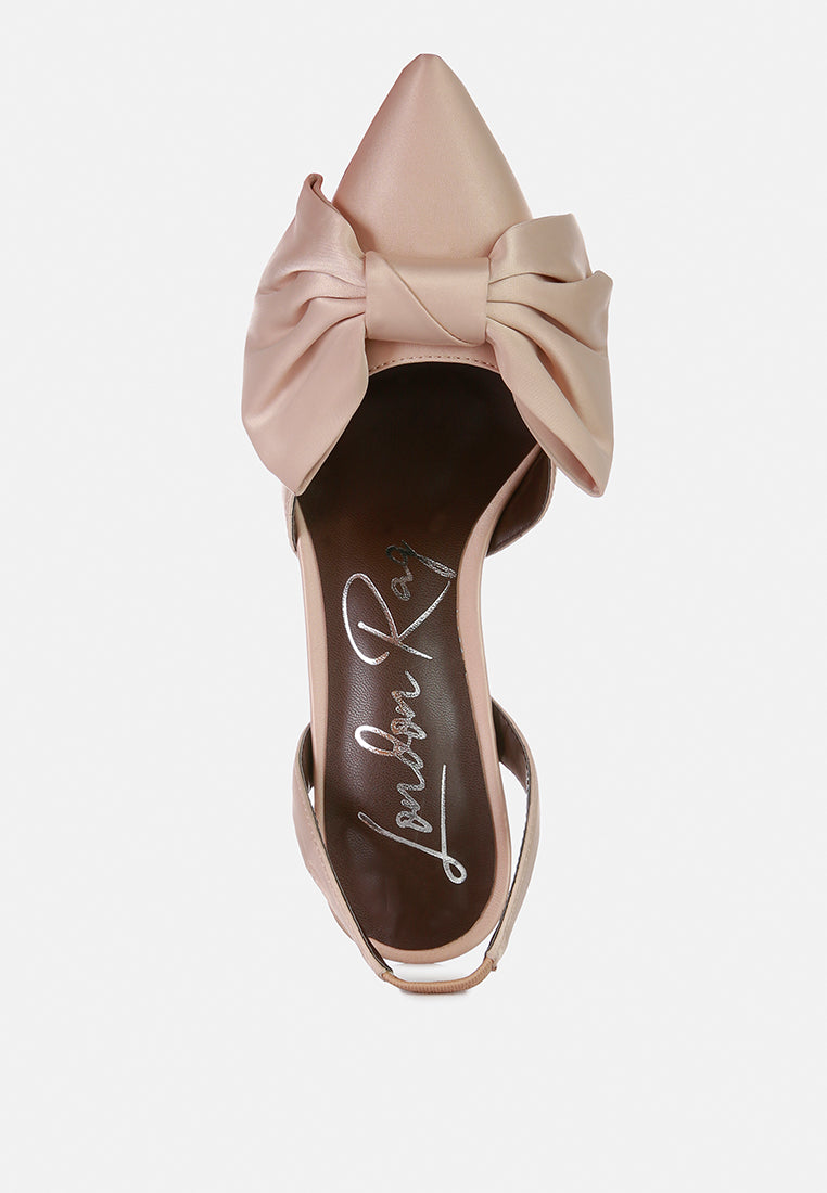 smitten high heeled bow slingback sandals#color_latte