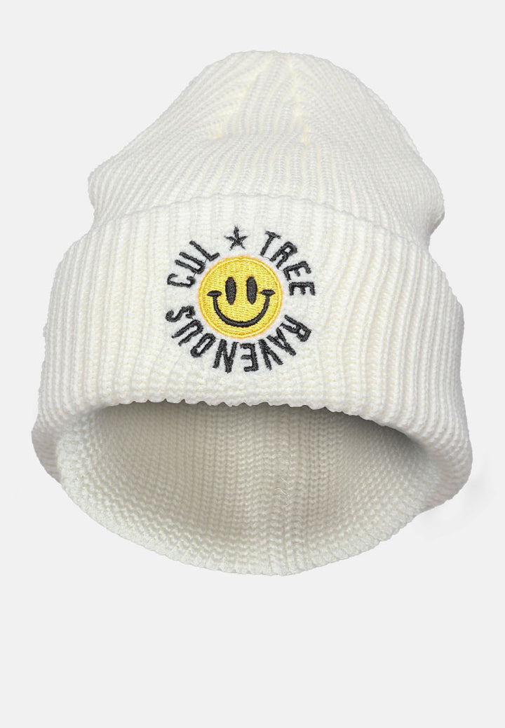 snuggly waffle cuff embroidered beanie by ruw#color_white