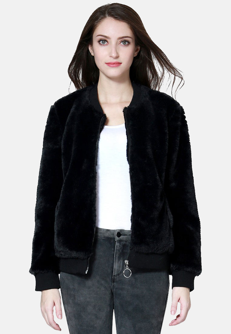 soft and comfortable fur jackets#color_black