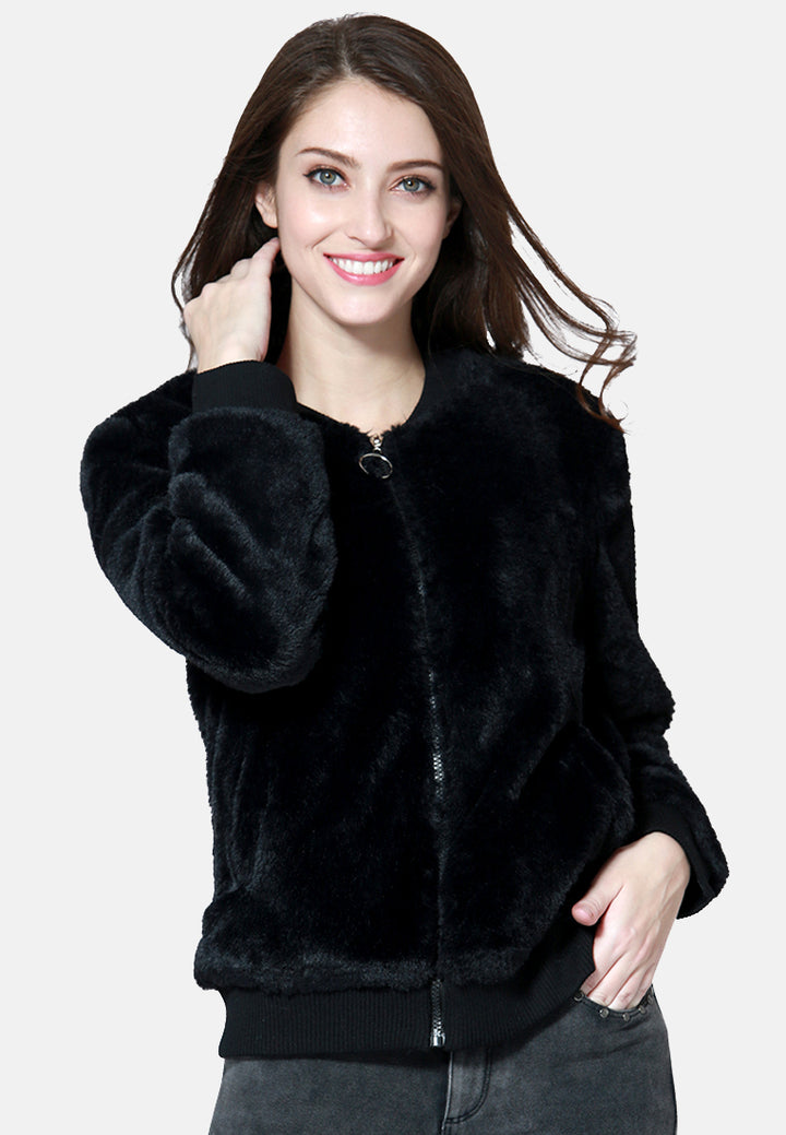 soft and comfortable fur jackets#color_black