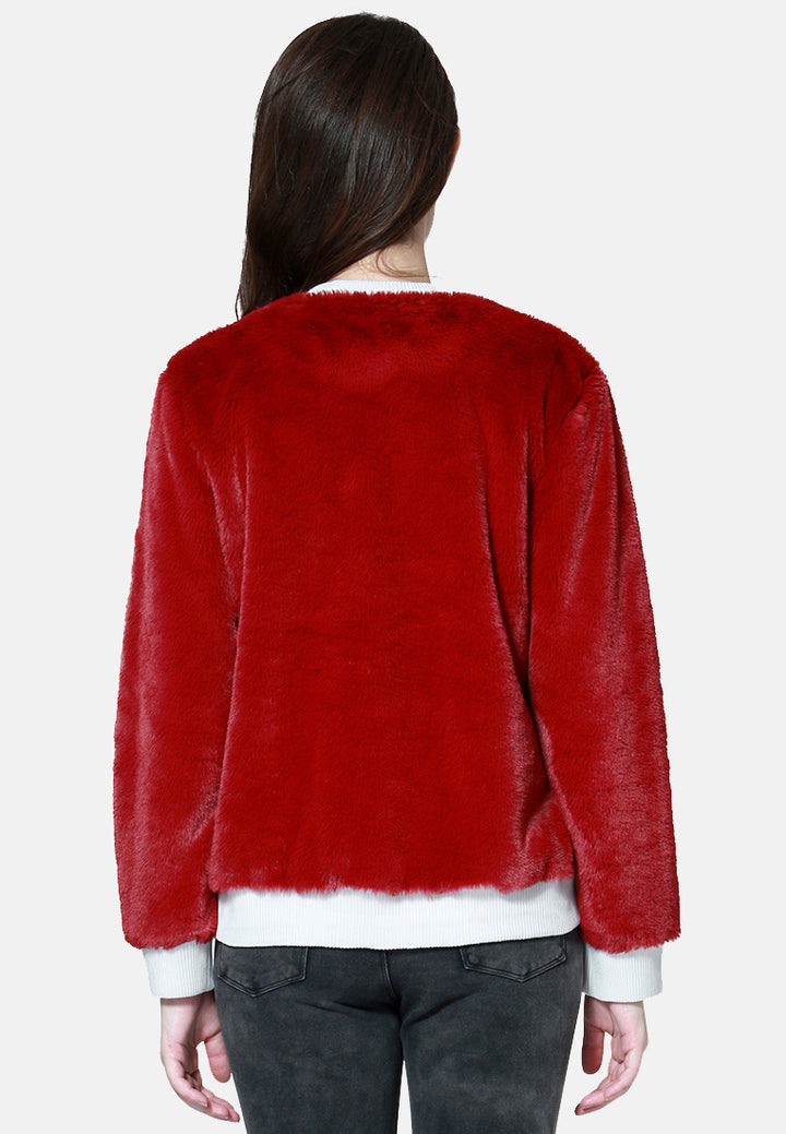 soft and comfortable fur jackets#color_burgundy