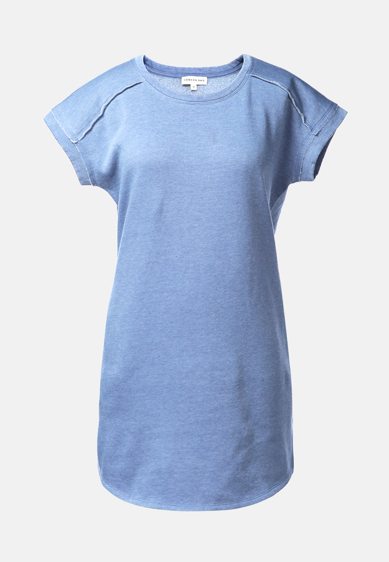 solid t-shirt dress by ruw#color_light-blue