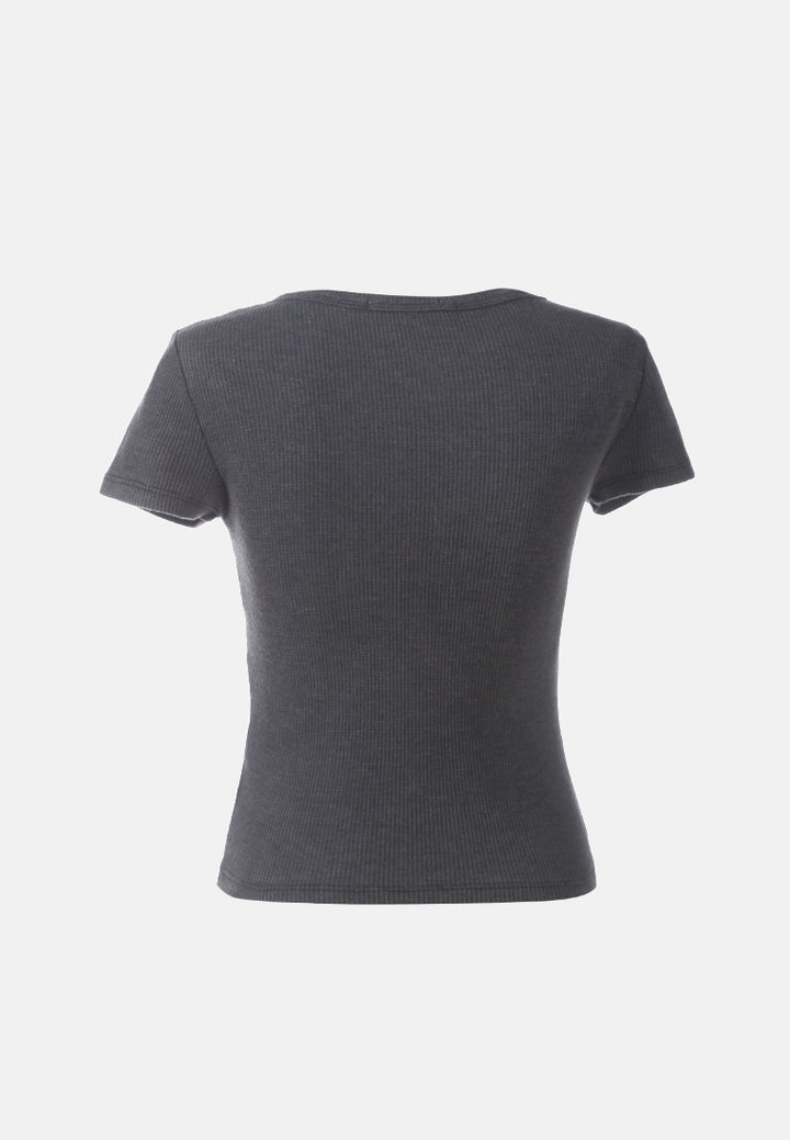 solid button up knitted top#color_black