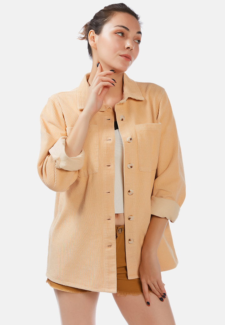 solid casual full sleeve shirt#color_peach